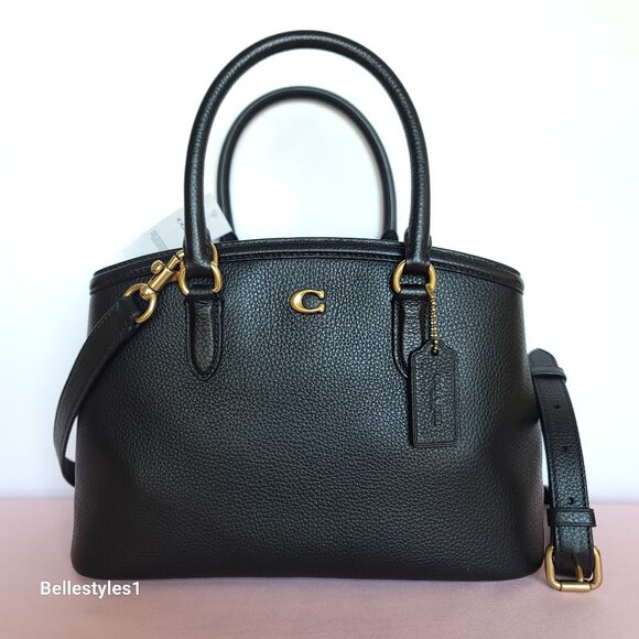 COACH Legacy 28 Medium Carryall w Crossbody Strap Pebbled Leather Bag- Black ⭐ - Picture 1 of 16